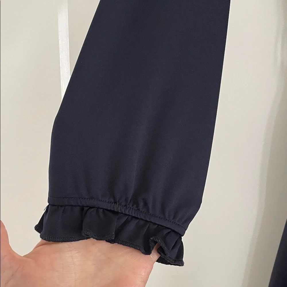 Elegant Navy Long-Sleeve Dress - Picture 2 of 4